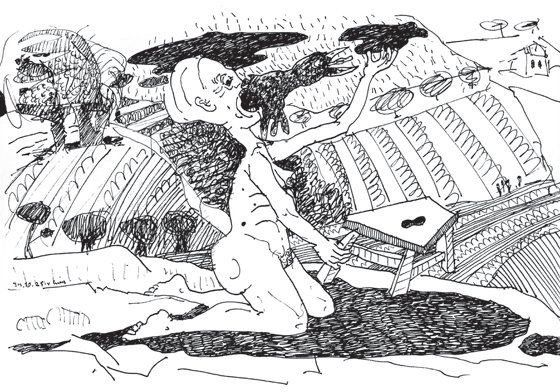 The Sorceress Eating a Bird (illustration from the book "The Limonas Period")