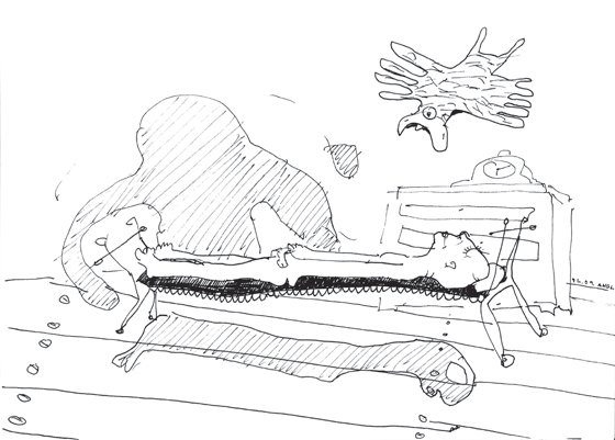 Anxiety. A Sleeping Vilmantas (illustration from the book "The Limonas Period")