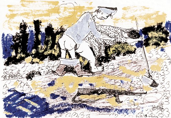 A Soldier and a Countrywoman (illustration from the book "The Limonas Period")